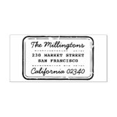 レトロスタンプファミリ名スクリプトと差出人住所 ラバースタンプ (インプリント)