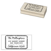 レトロスタンプファミリ名スクリプトと差出人住所 ラバースタンプ (押印)