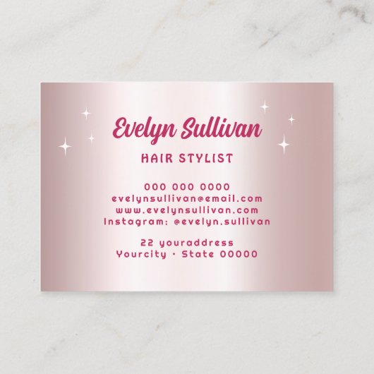 レトロスタースクリプトフェイクバラ金ゴールドフォイルヘア 名刺