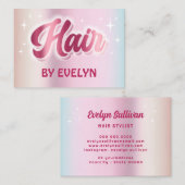 レトロスタースクリプトフェイクパステルフォイル毛 名刺 (正面/裏面)
