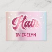 レトロスタースクリプトフェイクパステルフォイル毛 名刺 (正面)
