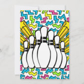 レトロスターズガールズフォトボーリングパーティー誕生日 招待状 (裏面)