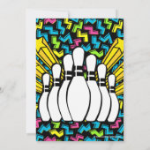 レトロスターズフォトボーリングパーティー誕生日 招待状 (裏面)