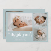 レトロスターズボーイブルー出生告知カード 案内状 (正面/裏面)