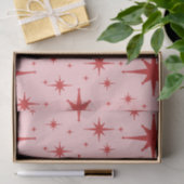 レトロスターズミッドセンチュリーモダンアトミックピンク&レッド 薄葉紙 (ギフト)