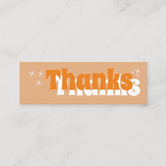 レトロスターズGroovyオレンジありがとう名刺 スキニー名刺 (正面)