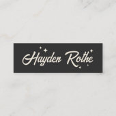 レトロスタータイポグラフィブラック スキニー名刺 (正面)