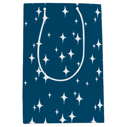 レトロスターダストスターバストスターズニューイヤー ミディアムペーパーバッグ (正面)