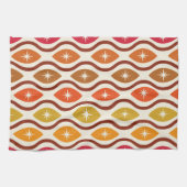 レトロスターバストのカラフルogee ovals pattern キッチンタオル (横)