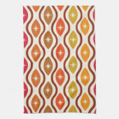 レトロスターバストのカラフルogee ovals pattern キッチンタオル (縦)