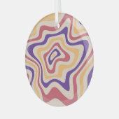 レトロスターバストサイケデリック背景 ガラスオーナメント (正面左)