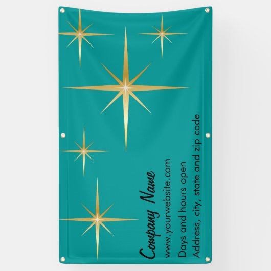 レトロスターバストビニールバナー、3' x 5' 横断幕 (縦)