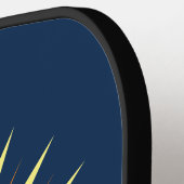 レトロスターバストフラワーモノグラムネイビーイエローオレンジ ピックルボールラケット (左詳細)