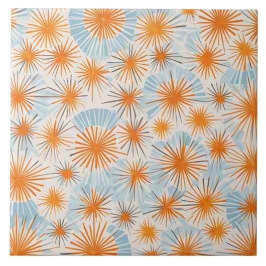 レトロスターバストブルー,オレンジ タイル (正面)