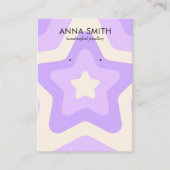 レトロスターパープルグルーヴィーヴィンテージイヤリングディスプレイ 名刺 (正面)