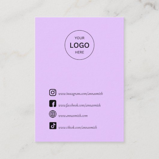 レトロスターパープルグルーヴィーヴィンテージイヤリングディスプレイ 名刺 (裏面)