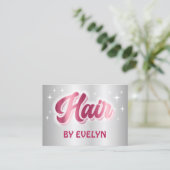 レトロスターフェイクスクリプト銀箔ヘア 名刺 (スタンド正面)