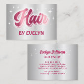 レトロスターフェイクスクリプト銀箔ヘア 名刺 (正面/裏面)