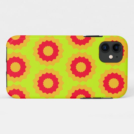 レトロスターレッドオレンジライムグリーン Case-Mate iPhoneケース (裏面(横))