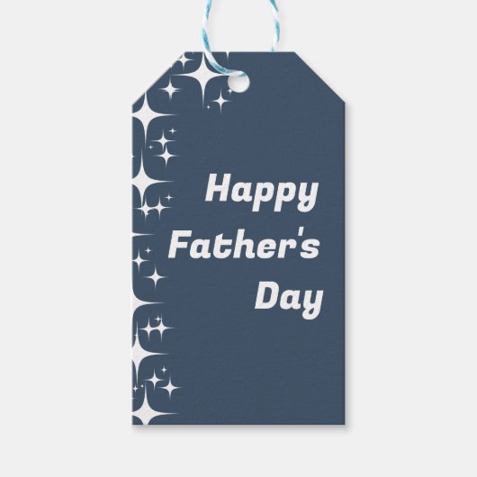 レトロスター"ハッピーファーザーズデイ"ギフトラベル ギフトタグ (正面)