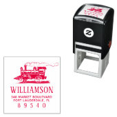 レトロスチームトレインファミリー名差出人住所 セルフインキングスタンプ (インサイチュ)