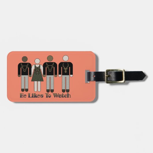 レトロスティックスフィギュア彼はHWヴィクセンを見るのが好き ラゲッジタグ (正面横)