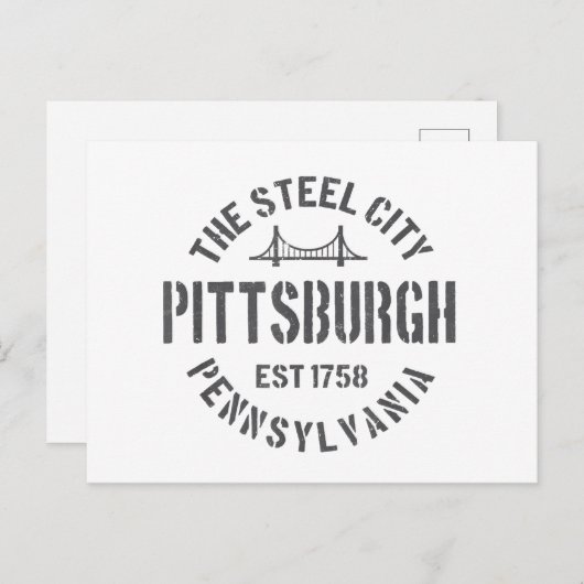 レトロスティールシティピッツバーグペンシルバニアインツvint シーズンポストカード (正面/裏面)