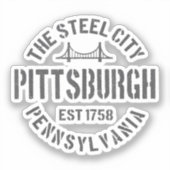 レトロスティールシティピッツバーグペンシルバニアインツvint シール (正面)