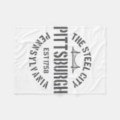 レトロスティールシティピッツバーグペンシルバニアインツvint フリースブランケット (正面(横))