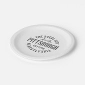 レトロスティールシティピッツバーグペンシルバニアインツvint ペーパープレート (アングル)