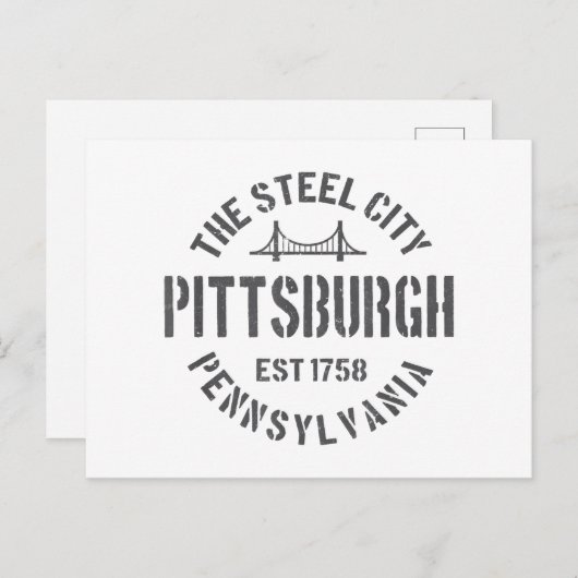 レトロスティールシティピッツバーグペンシルバニアインツvint ポストカード (正面/裏面)