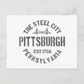 レトロスティールシティピッツバーグペンシルバニアインツvint ポストカード (正面)