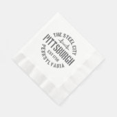 レトロスティールシティピッツバーグペンシルバニアインツvint 縁ありランチョンナプキン (角)