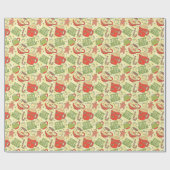 レトロステイウォームクリスマスホリデーホットココア ラッピングペーパー (フラット)