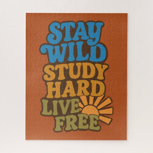 レトロステイワイルド、勉強懸命、ライブフリー ジグソーパズル (縦)