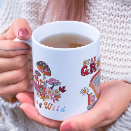 レトロステイGroovyフラワーズボスタイリッシュホデザイン コーヒーマグカップ