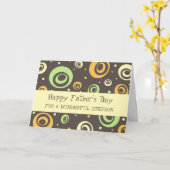 レトロステップソンハッピーファーザーズデイ カード (黄色い花)