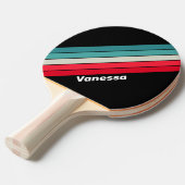 レトロステルスストライプのレインボー名 卓球ラケット (正面アングル)