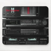 レトロステレオシステムブラック マウスパッド (正面)