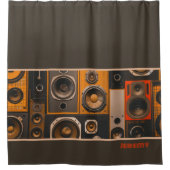 レトロステレオスピーカ シャワーカーテン (正面)