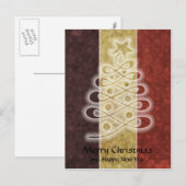 レトロステンシルクリスマスツリー葉書 シーズンポストカード (正面/裏面)