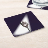 レトロステージマイク スクエアペーパーコースター (アングル)