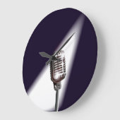 レトロステージマイク ラージ壁時計 (傾斜)