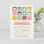 レトロストックザキッチンブライダルシャワー招待 招待状 (スタンド正面)