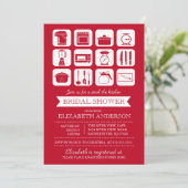 レトロストックザキッチンブライダルシャワー招待 招待状 (スタンド正面)