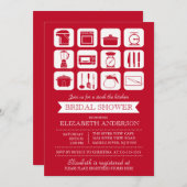 レトロストックザキッチンブライダルシャワー招待 招待状 (正面/裏面)