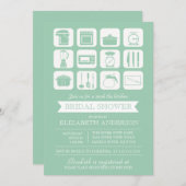 レトロストックザキッチンブライダルシャワー招待 招待状 (正面/裏面)