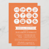 レトロストックザバーブライダルシャワー招待 招待状 (正面/裏面)