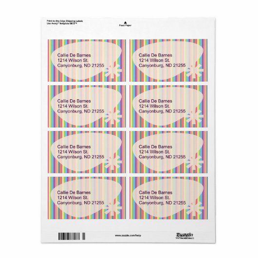 レトロストライプおもしろいヴィンテージパタカラフルーン ラベル (フルシート)