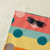 レトロストライプとドット  ビーチタオル (インサイチュ)